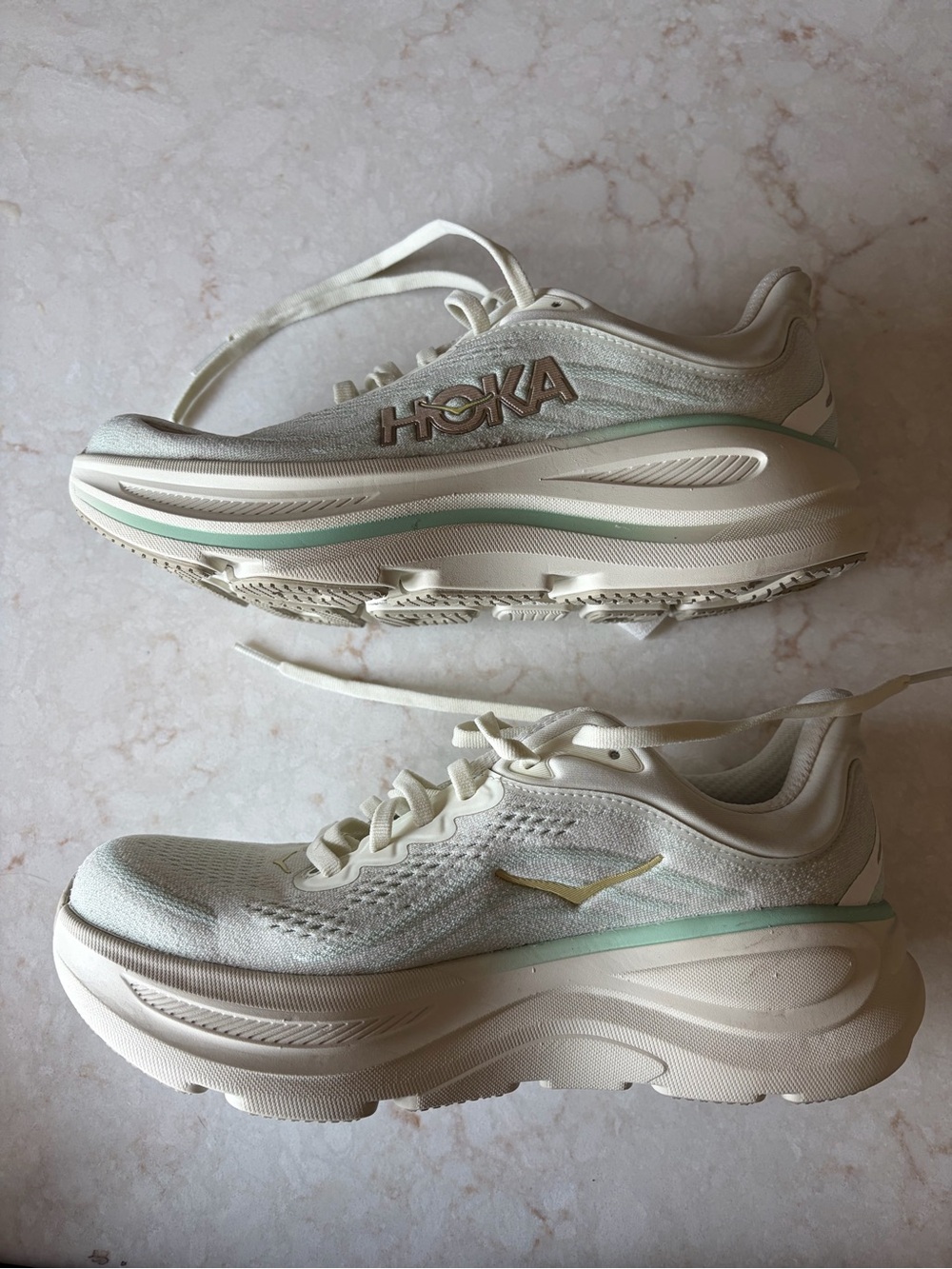 Hoka One One Bondi 9  Womens #1162012 Truffle Sea Salt Glass Running Gym Sz.7.5 - Picture 4 of 7
